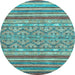 Round Machine Washable Abstract Light Blue Modern Rug, wshabs2418lblu