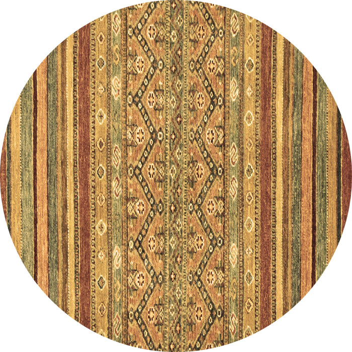 Round Abstract Brown Modern Rug, abs2418brn