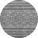 Round Abstract Gray Modern Rug, abs2418gry