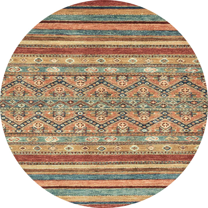 Round Machine Washable Abstract Red Rug, wshabs2418