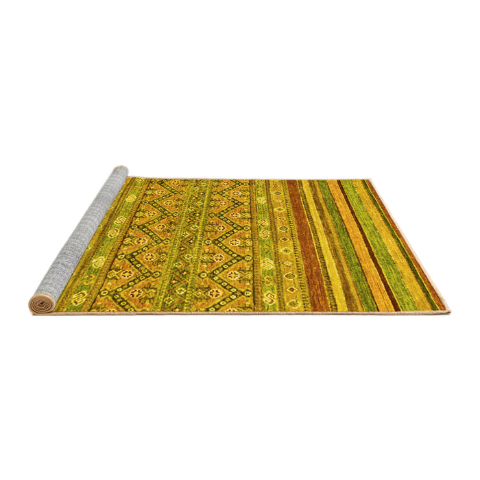 Sideview of Machine Washable Abstract Yellow Modern Rug, wshabs2418yw