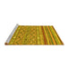 Sideview of Machine Washable Abstract Yellow Modern Rug, wshabs2418yw