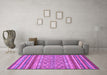 Machine Washable Abstract Purple Modern Area Rugs in a Living Room, wshabs2418pur