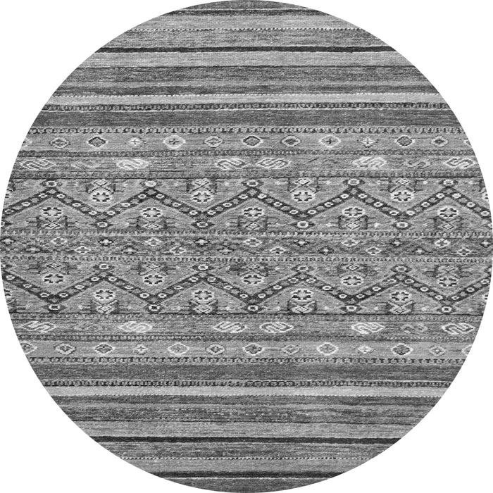 Round Machine Washable Abstract Gray Modern Rug, wshabs2418gry