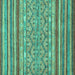 Square Abstract Turquoise Modern Rug, abs2418turq