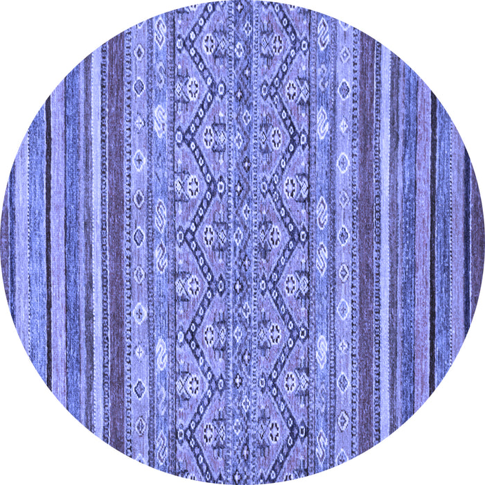Round Abstract Blue Modern Rug, abs2418blu