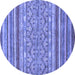 Round Abstract Blue Modern Rug, abs2418blu