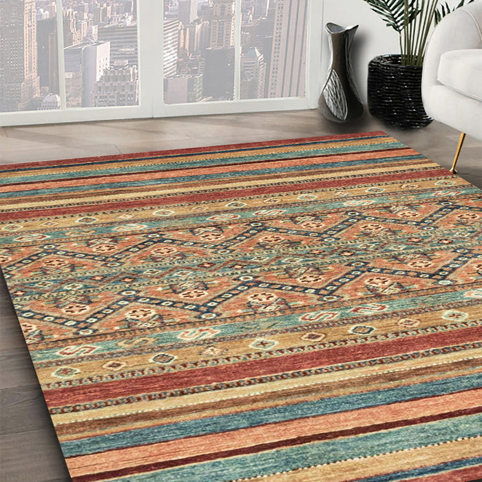 Machine Washable Abstract Red Rug in a Family Room, wshabs2418