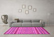 Machine Washable Abstract Pink Modern Rug in a Living Room, wshabs2418pnk