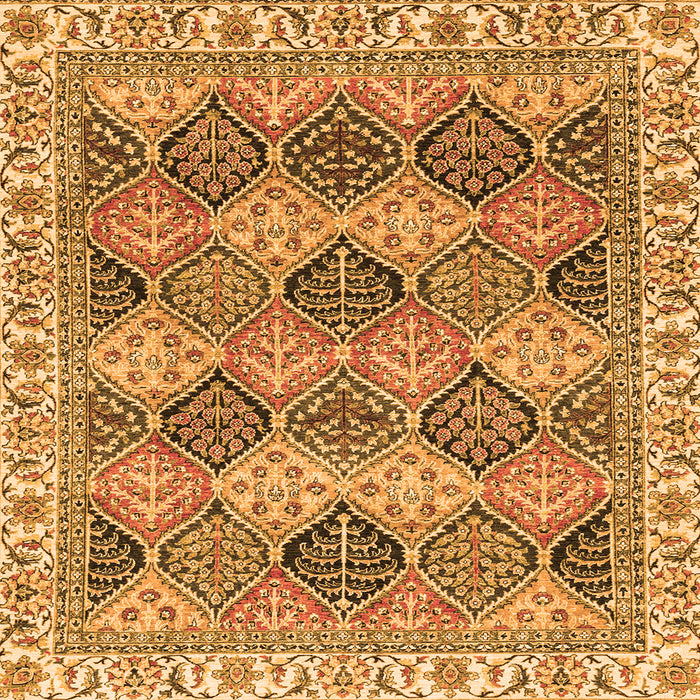 Square Machine Washable Abstract Orange Modern Area Rugs, wshabs2419org