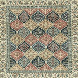 Square Abstract Coffee Brown Modern Rug, abs2419