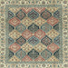 Square Abstract Coffee Brown Modern Rug, abs2419