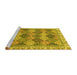 Sideview of Machine Washable Abstract Yellow Modern Rug, wshabs2419yw