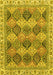 Machine Washable Abstract Yellow Modern Rug, wshabs2419yw