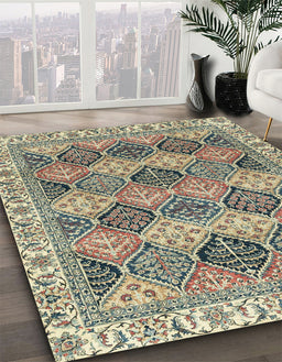 Abstract Coffee Brown Modern Rug in Family Room, abs2419