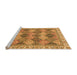 Sideview of Machine Washable Abstract Orange Modern Area Rugs, wshabs2419org