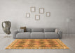 Machine Washable Abstract Orange Modern Area Rugs in a Living Room, wshabs2419org