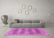 Machine Washable Abstract Pink Modern Rug in a Living Room, wshabs2419pnk