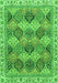 Machine Washable Abstract Green Modern Area Rugs, wshabs2419grn