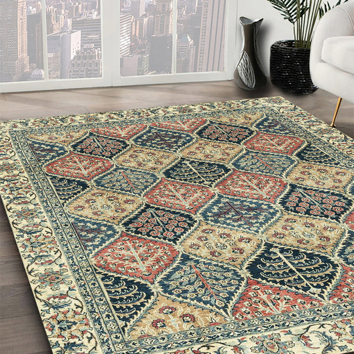 Abstract Coffee Brown Modern Rug in Family Room, abs2419