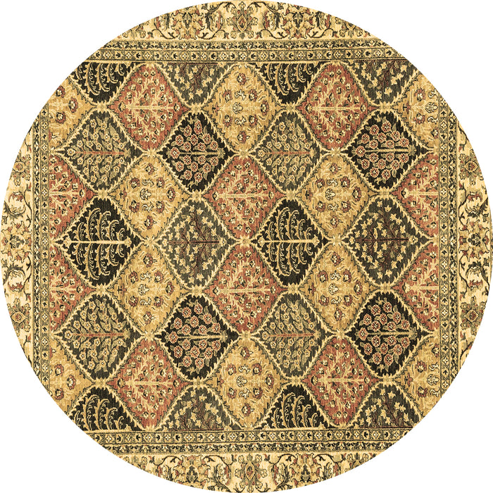 Round Abstract Brown Modern Rug, abs2419brn