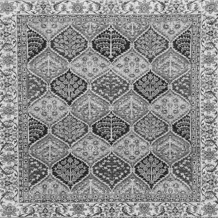 Square Abstract Gray Modern Rug, abs2419gry