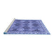 Sideview of Machine Washable Abstract Blue Modern Rug, wshabs2419blu