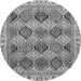 Round Machine Washable Abstract Gray Modern Rug, wshabs2419gry