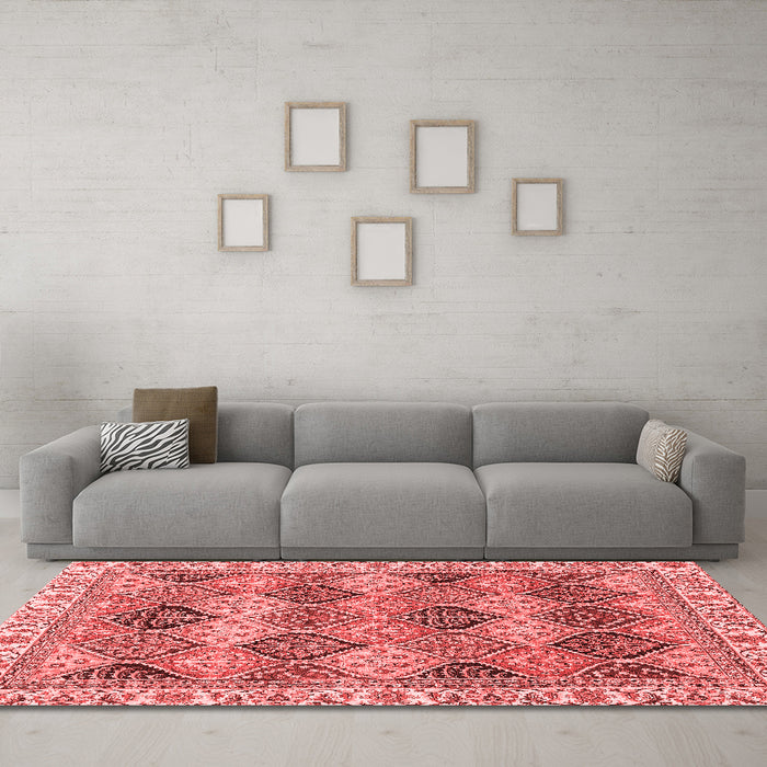 Modern Red Washable Rugs