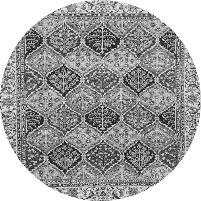 Round Abstract Gray Modern Rug, abs2419gry