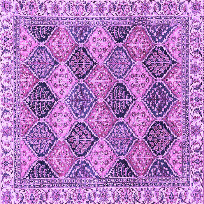 Square Machine Washable Abstract Purple Modern Area Rugs, wshabs2419pur