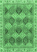 Machine Washable Abstract Emerald Green Modern Area Rugs, wshabs2419emgrn