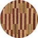 Round Machine Washable Abstract Brown Modern Rug, wshabs241brn