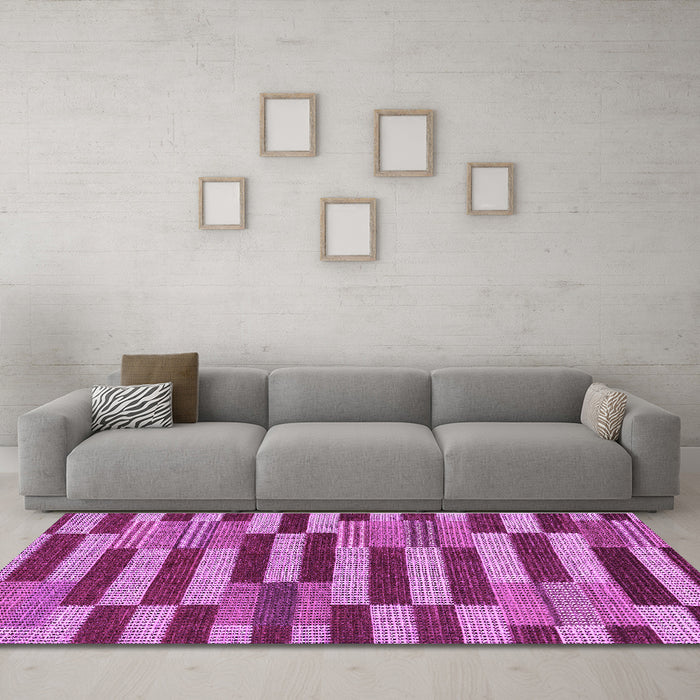 Machine Washable Abstract Purple Modern Area Rugs in a Living Room, wshabs241pur