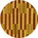 Round Abstract Yellow Modern Rug, abs241yw