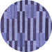 Round Abstract Blue Modern Rug, abs241blu