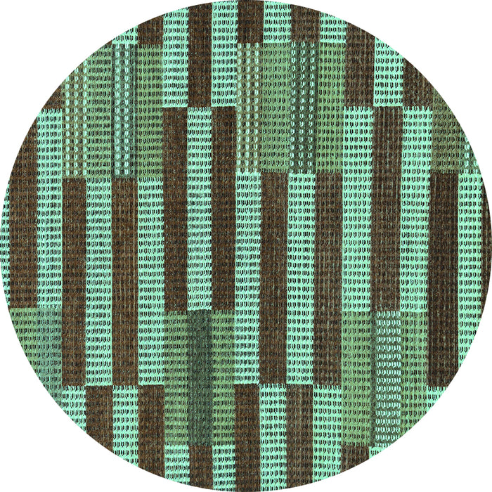 Round Abstract Turquoise Modern Rug, abs241turq