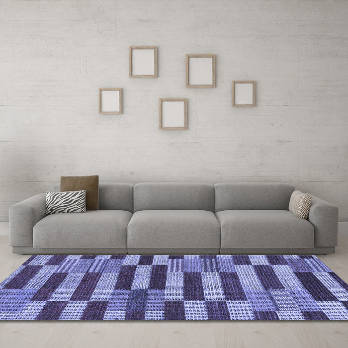 Machine Washable Abstract Blue Modern Rug in a Living Room, wshabs241blu