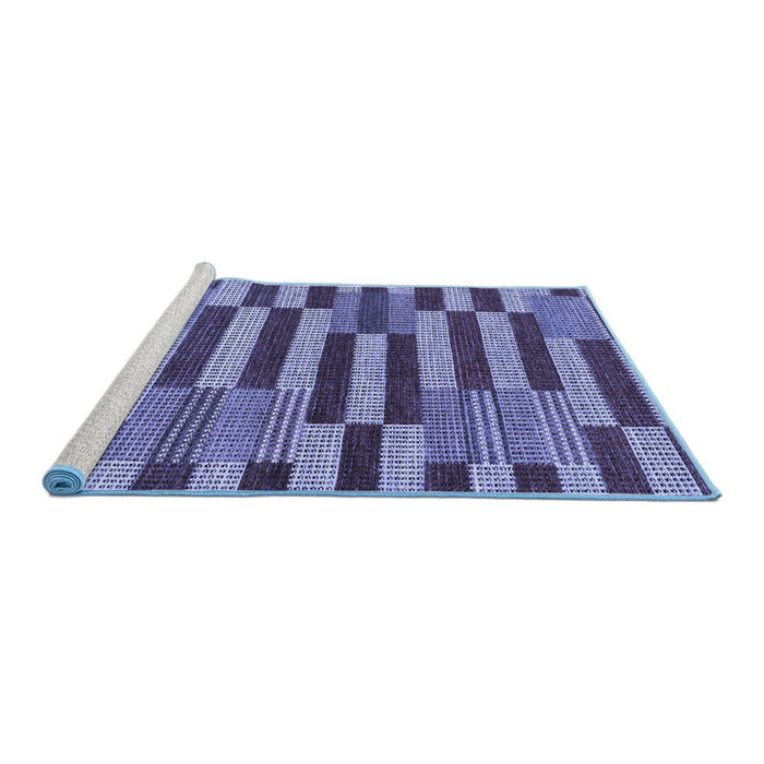 Sideview of Machine Washable Abstract Blue Modern Rug, wshabs241blu