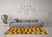 Machine Washable Abstract Yellow Modern Rug in a Living Room, wshabs241yw