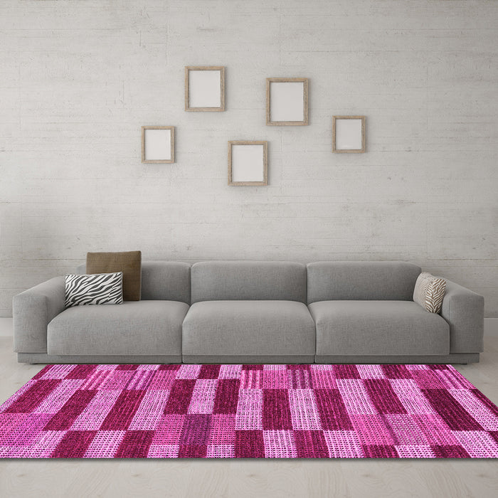 Machine Washable Abstract Pink Modern Rug in a Living Room, wshabs241pnk