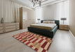 Abstract Red Modern Rug in a Bedroom, abs241