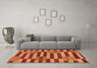 Machine Washable Abstract Orange Modern Area Rugs in a Living Room, wshabs241org