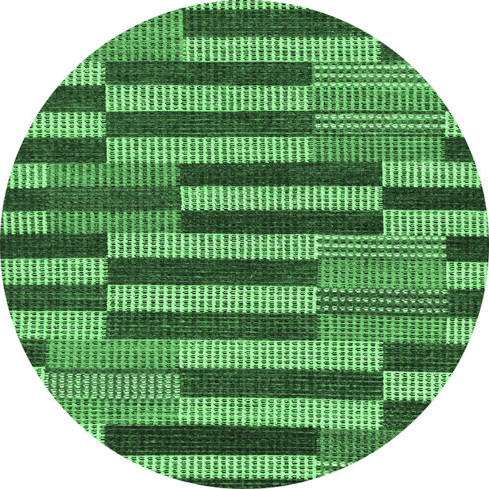 Round Abstract Emerald Green Modern Rug, abs241emgrn