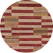 Round Machine Washable Abstract Tomato Red Rug, wshabs241