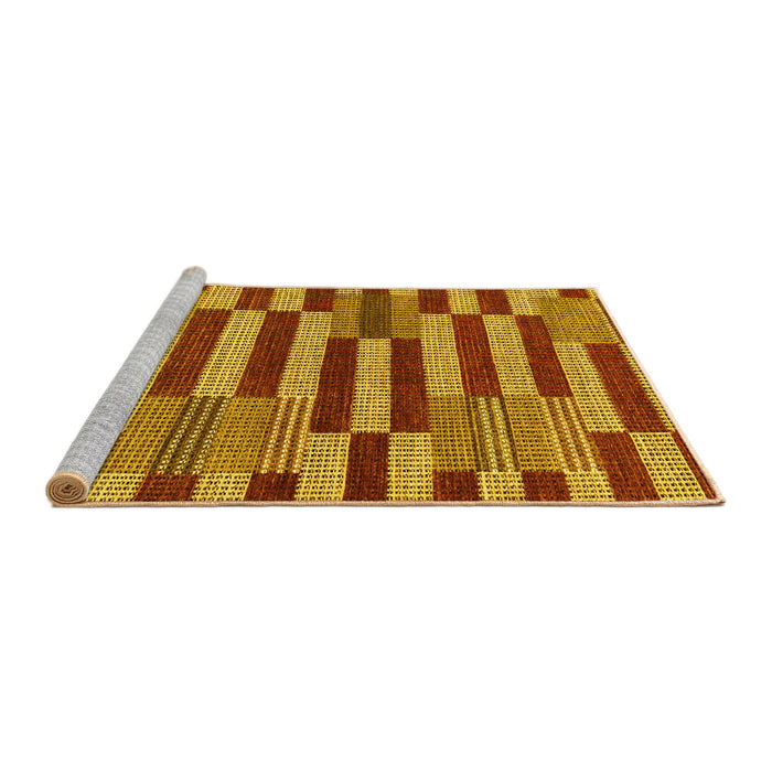 Sideview of Machine Washable Abstract Yellow Modern Rug, wshabs241yw
