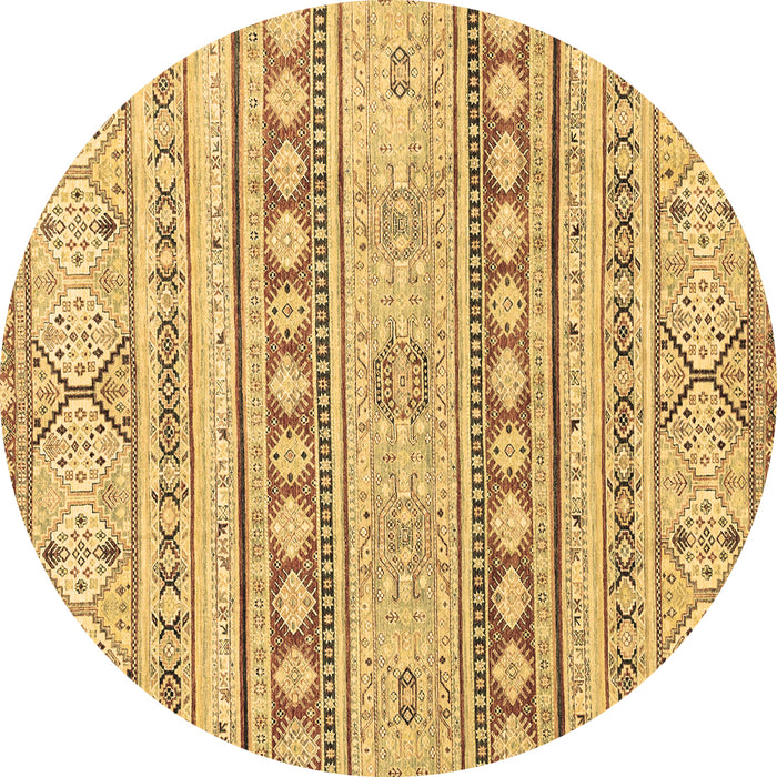 Round Abstract Brown Modern Rug, abs2420brn