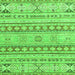 Square Machine Washable Abstract Green Modern Area Rugs, wshabs2420grn