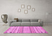 Machine Washable Abstract Pink Modern Rug in a Living Room, wshabs2420pnk