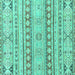 Square Abstract Turquoise Modern Rug, abs2420turq